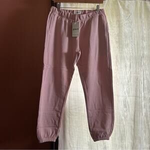 Pact Organic Cotton Downtime Sweatpants Jogger Pale Mauve Pink Lounge NWT Size L